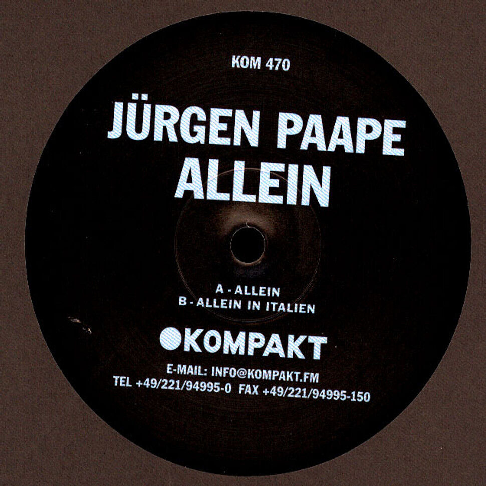 Jürgen Paape - Allein (10")